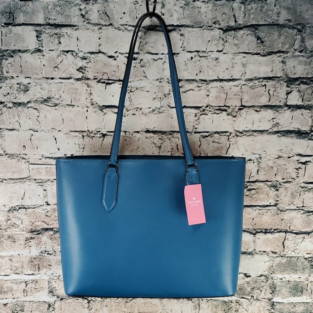 Kate Spade | Harper Peacock Blue Leather Tote Shoulder Bag - Picture 5 of 11